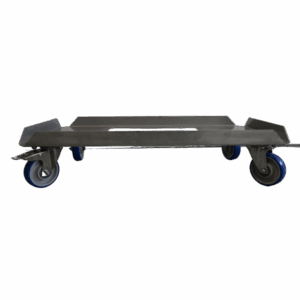 Roule-bac inox 800x400 avec roulettes polyuréthane soudées 2 fixes 2 pivotantes avec blocage